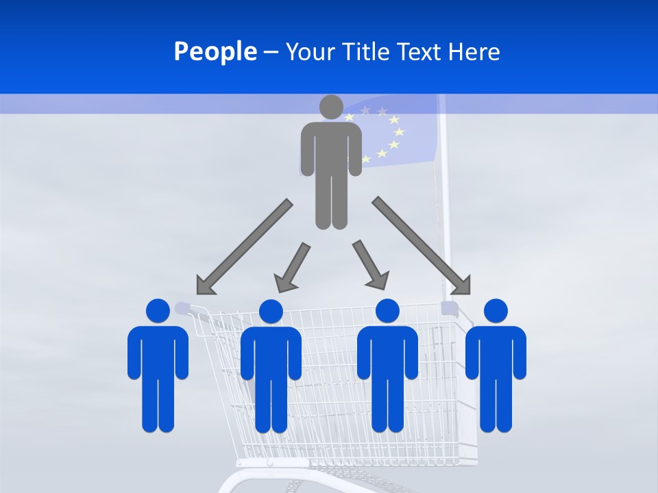 A Shopping Cart With A Flag On Top Of It PowerPoint Template