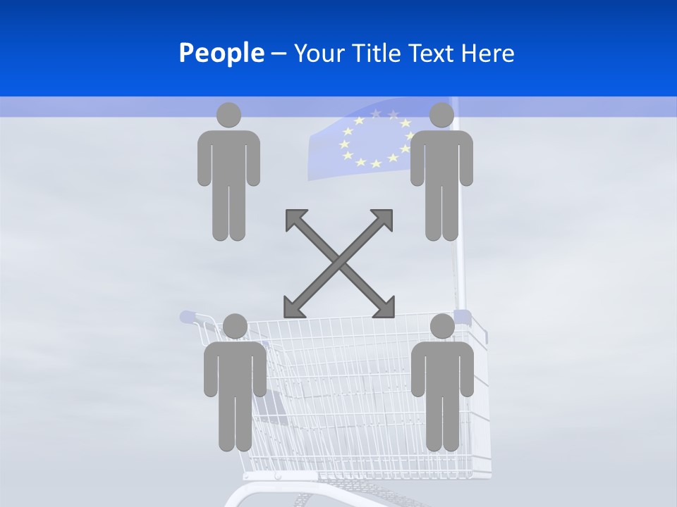 A Shopping Cart With A Flag On Top Of It PowerPoint Template