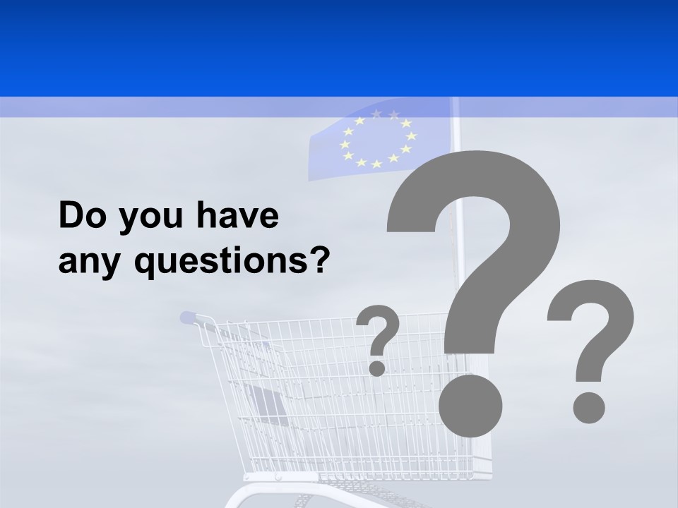 A Shopping Cart With A Flag On Top Of It PowerPoint Template
