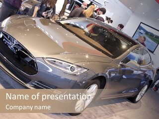 A Car Is On Display At A Car Show PowerPoint Template