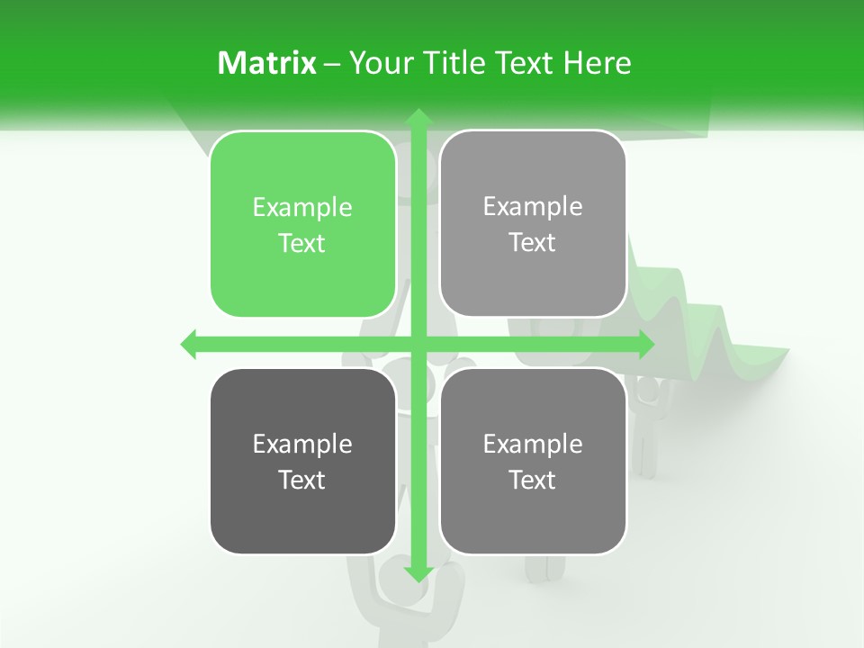 A Group Of People Holding Up A Green Arrow PowerPoint Template