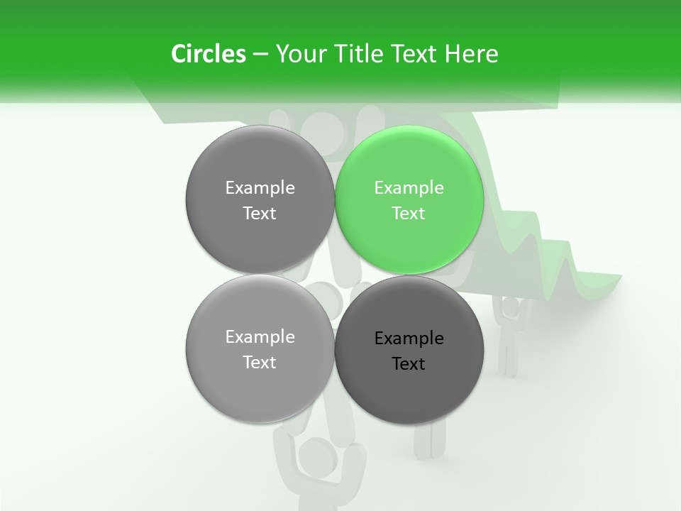 A Group Of People Holding Up A Green Arrow PowerPoint Template