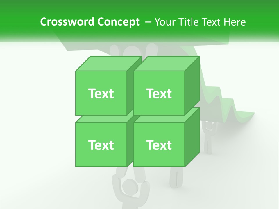 A Group Of People Holding Up A Green Arrow PowerPoint Template