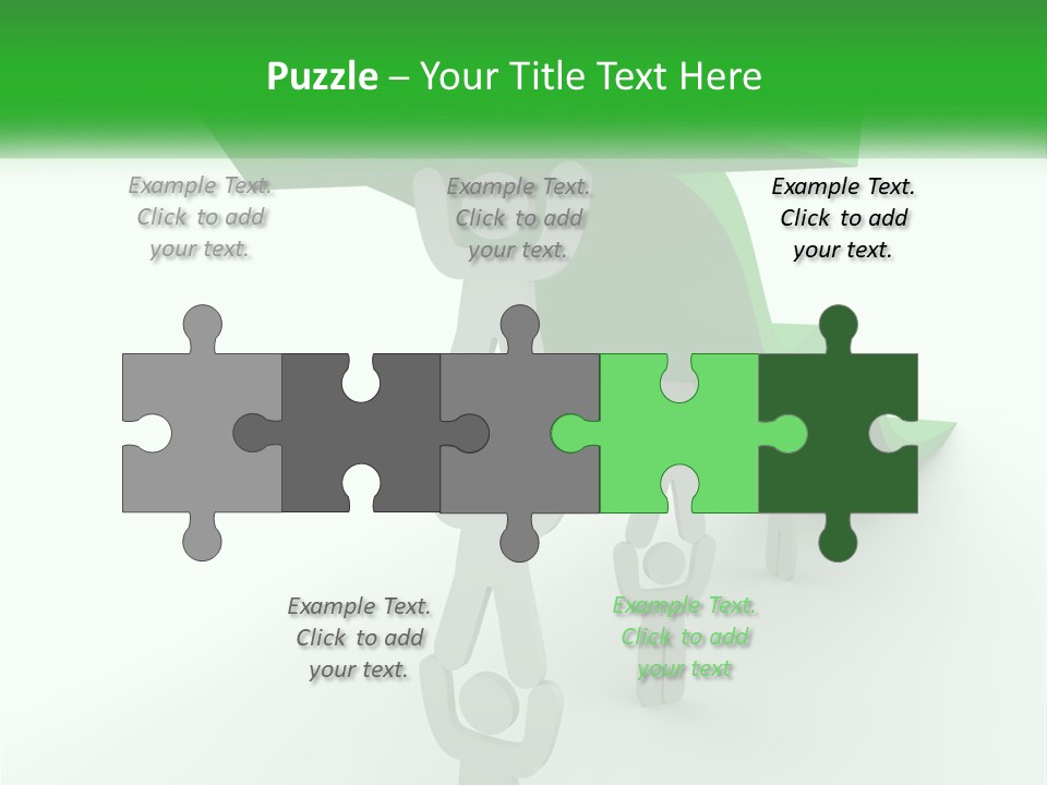 A Group Of People Holding Up A Green Arrow PowerPoint Template