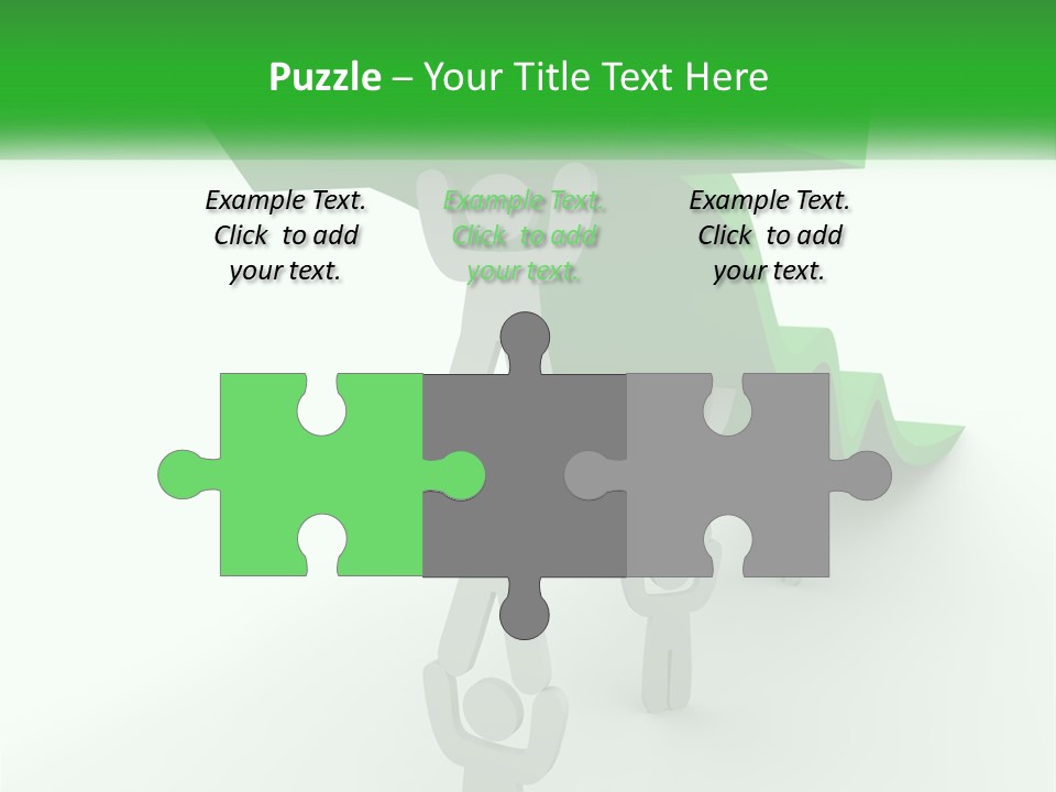 A Group Of People Holding Up A Green Arrow PowerPoint Template