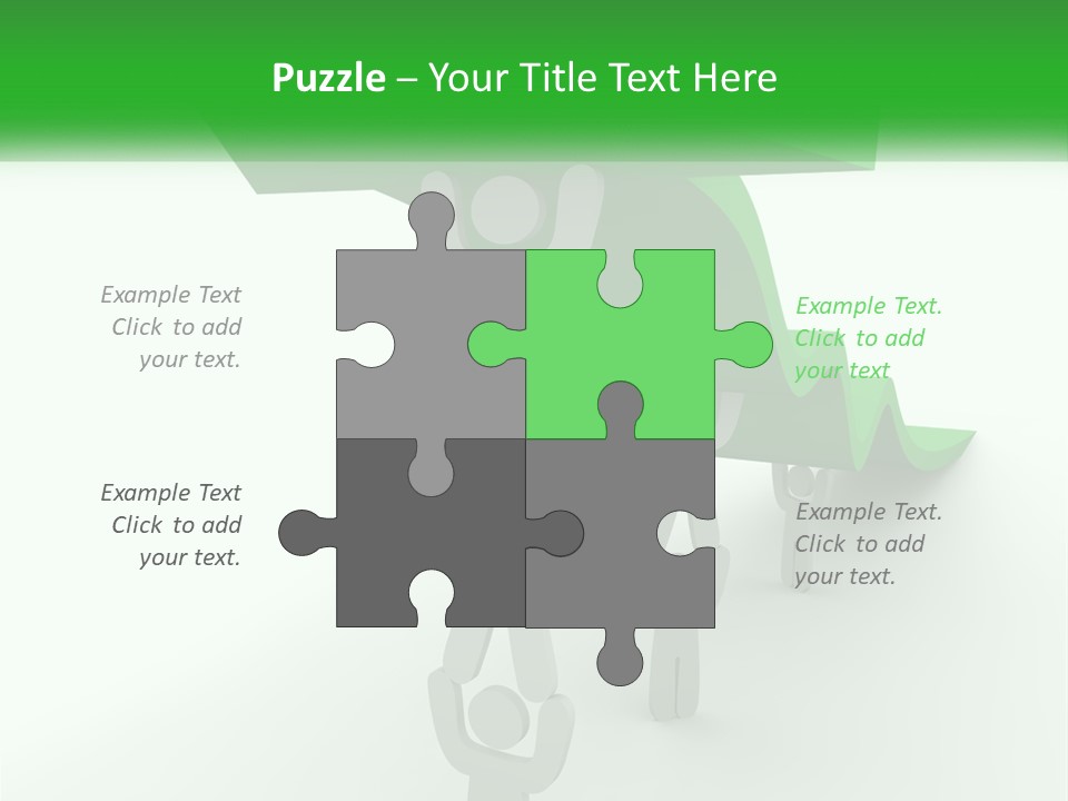 A Group Of People Holding Up A Green Arrow PowerPoint Template