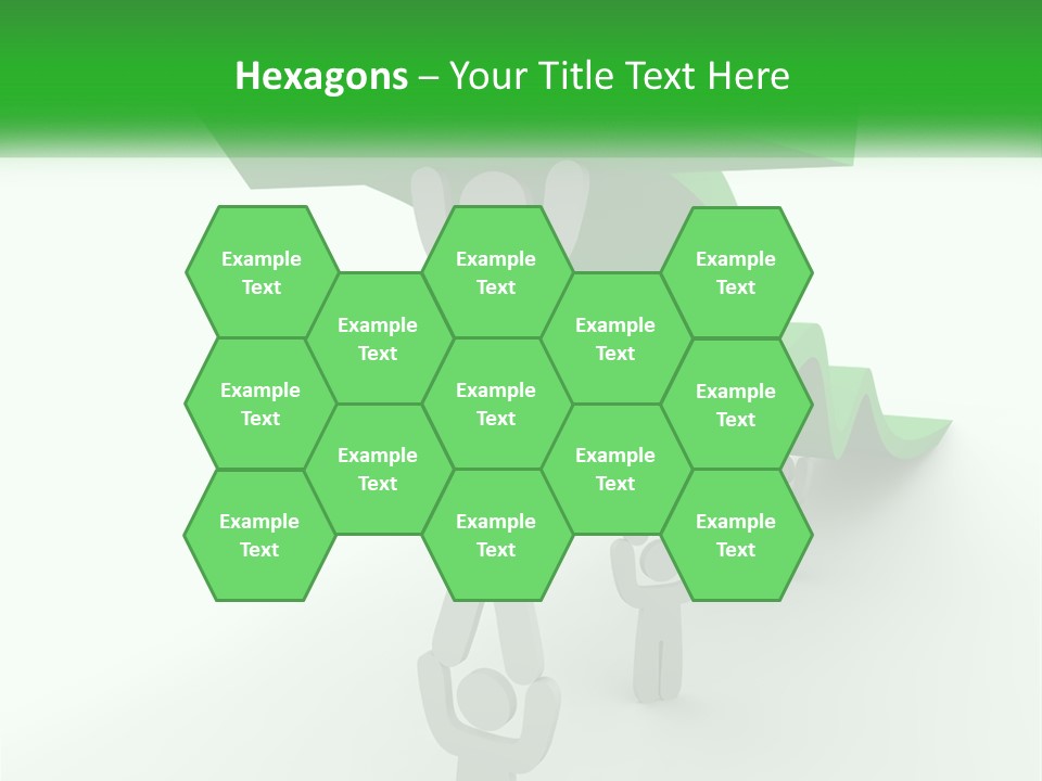 A Group Of People Holding Up A Green Arrow PowerPoint Template