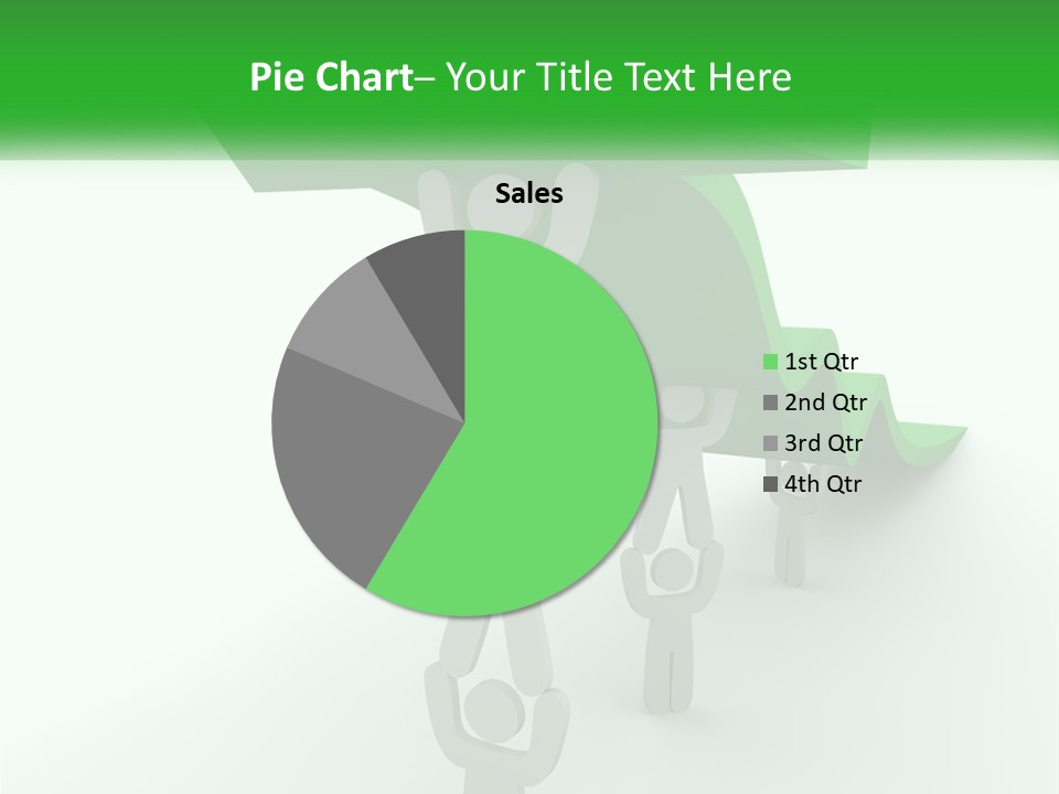 A Group Of People Holding Up A Green Arrow PowerPoint Template