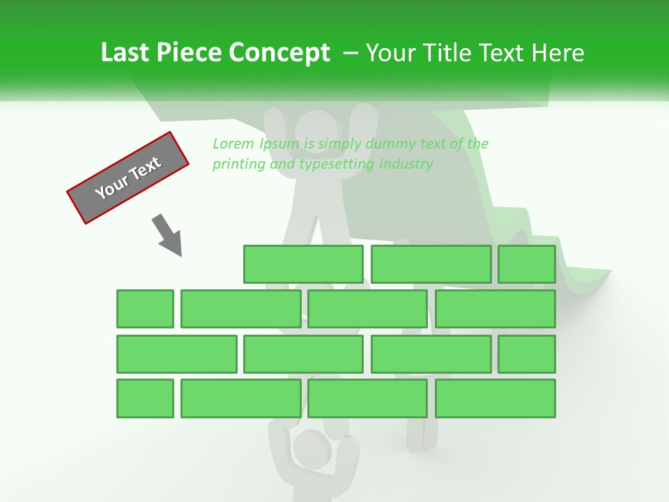 A Group Of People Holding Up A Green Arrow PowerPoint Template