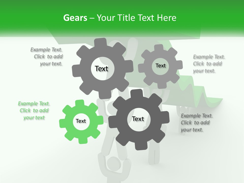 A Group Of People Holding Up A Green Arrow PowerPoint Template