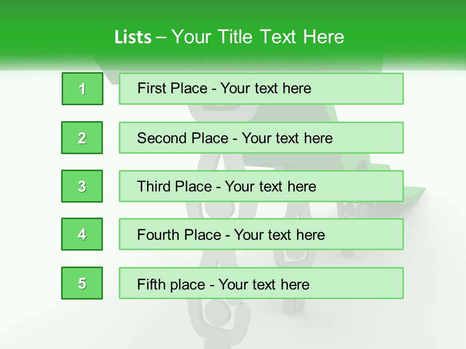 A Group Of People Holding Up A Green Arrow PowerPoint Template