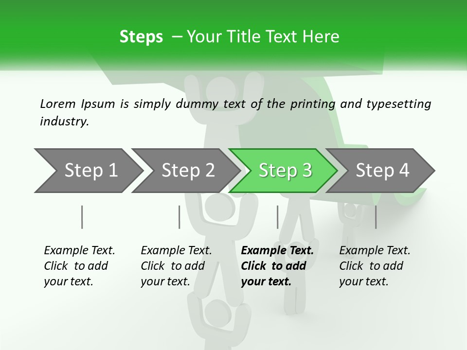 A Group Of People Holding Up A Green Arrow PowerPoint Template