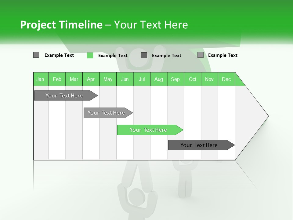 A Group Of People Holding Up A Green Arrow PowerPoint Template