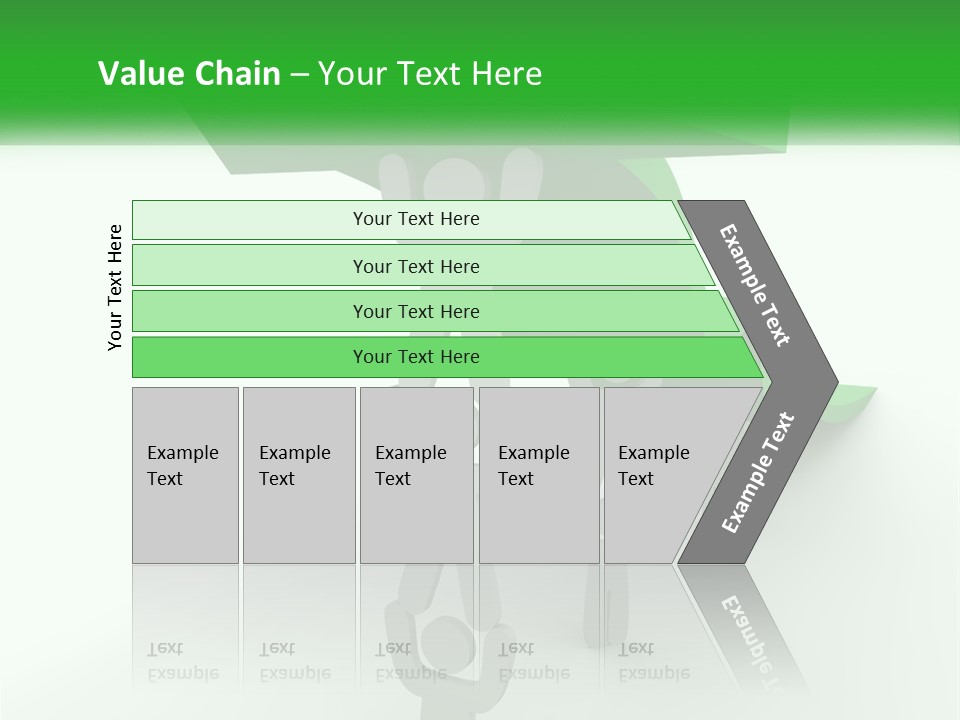 A Group Of People Holding Up A Green Arrow PowerPoint Template