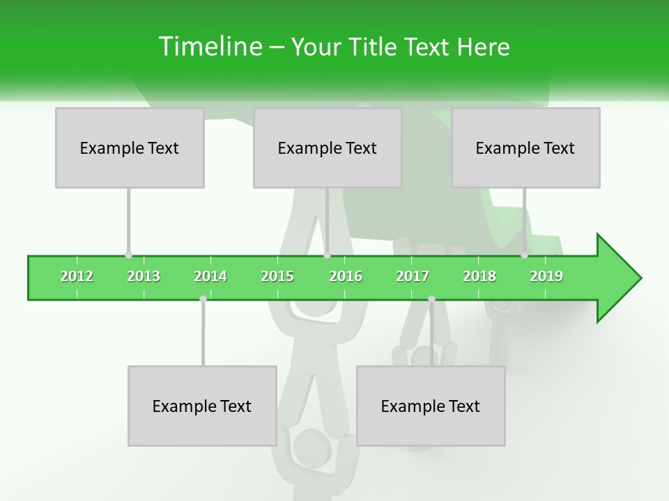 A Group Of People Holding Up A Green Arrow PowerPoint Template