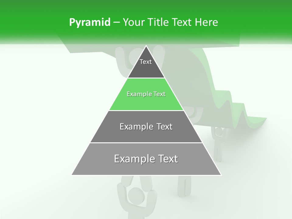 A Group Of People Holding Up A Green Arrow PowerPoint Template