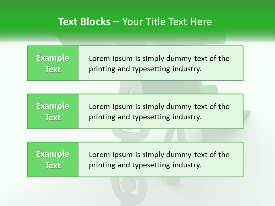 A Group Of People Holding Up A Green Arrow PowerPoint Template