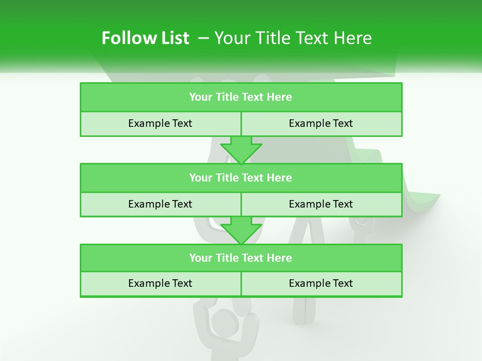 A Group Of People Holding Up A Green Arrow PowerPoint Template