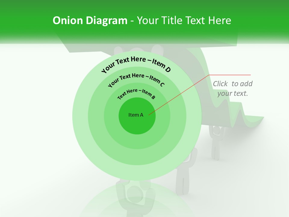 A Group Of People Holding Up A Green Arrow PowerPoint Template