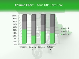 A Group Of People Holding Up A Green Arrow PowerPoint Template