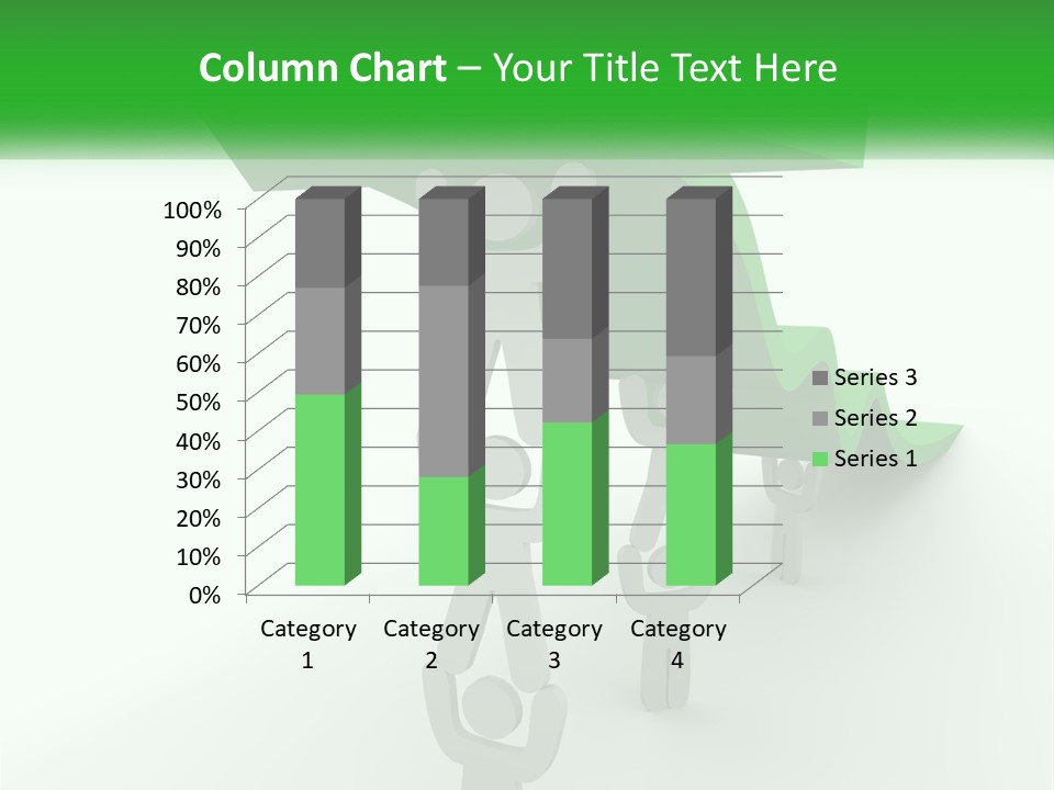 A Group Of People Holding Up A Green Arrow PowerPoint Template