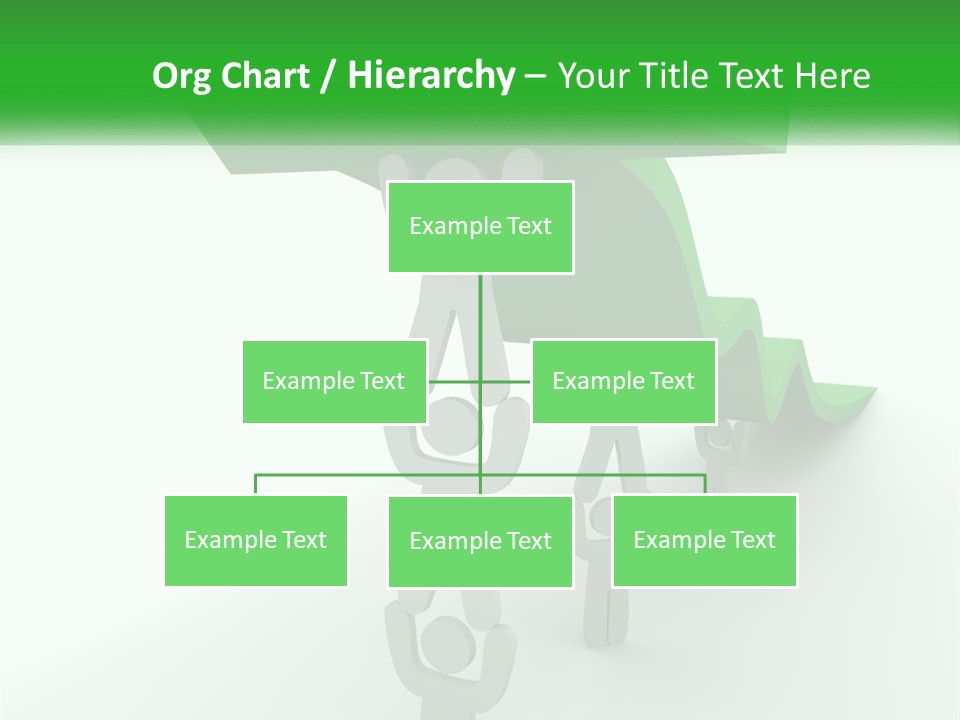 A Group Of People Holding Up A Green Arrow PowerPoint Template
