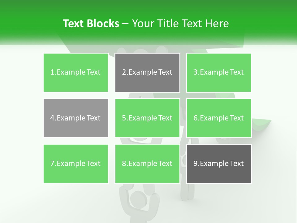 A Group Of People Holding Up A Green Arrow PowerPoint Template