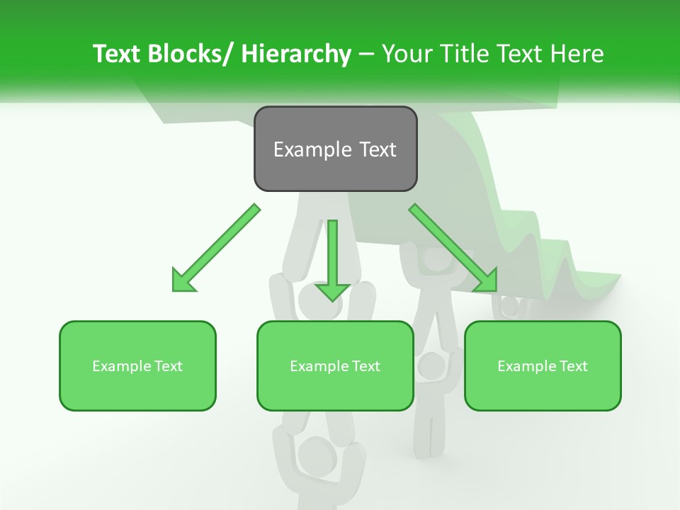 A Group Of People Holding Up A Green Arrow PowerPoint Template