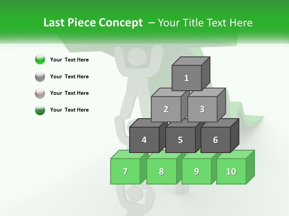 A Group Of People Holding Up A Green Arrow PowerPoint Template