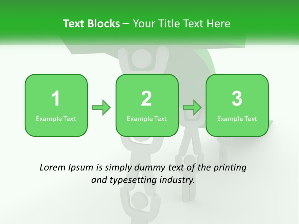 A Group Of People Holding Up A Green Arrow PowerPoint Template