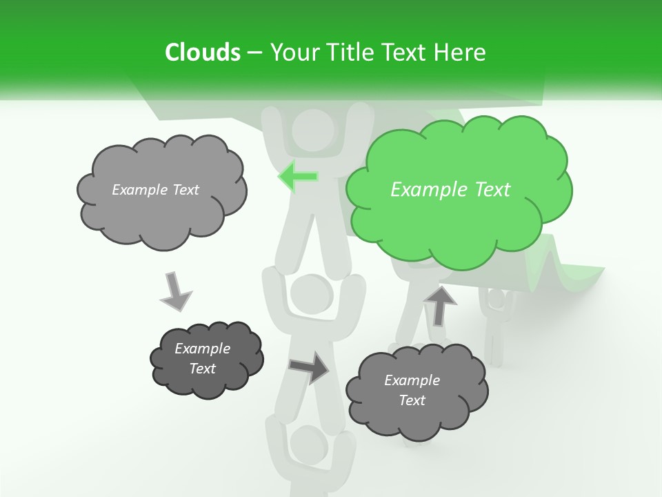 A Group Of People Holding Up A Green Arrow PowerPoint Template