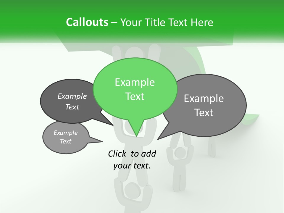 A Group Of People Holding Up A Green Arrow PowerPoint Template