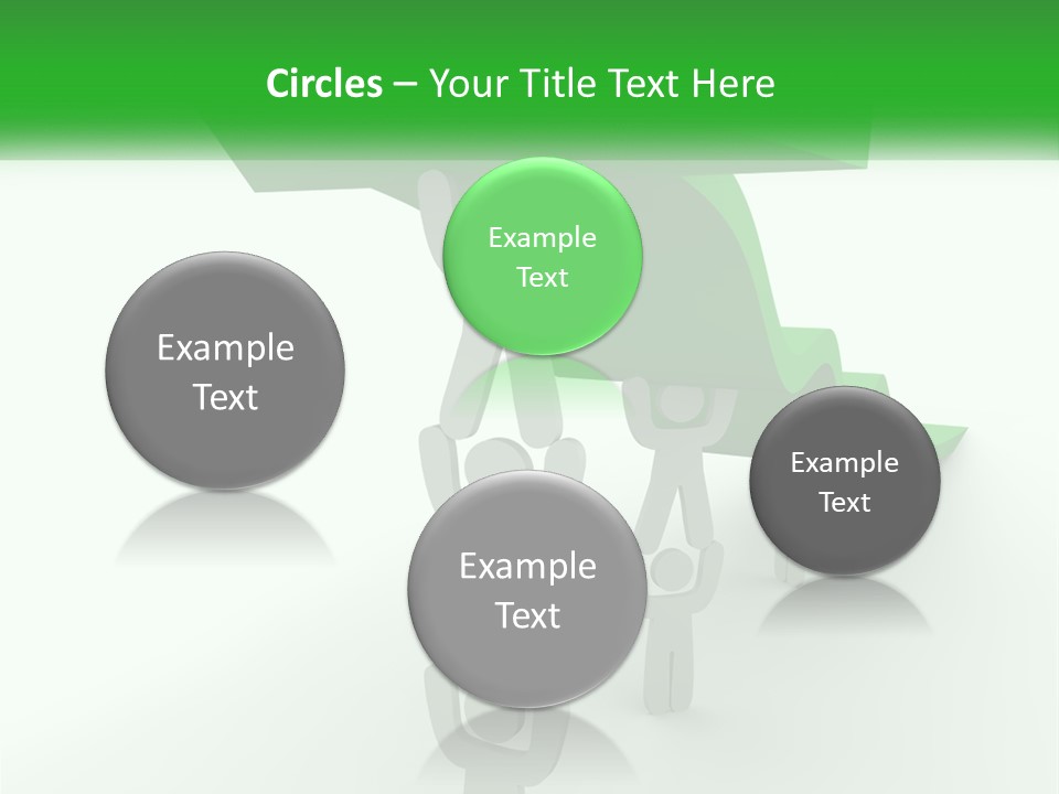 A Group Of People Holding Up A Green Arrow PowerPoint Template