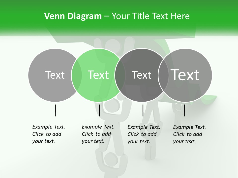 A Group Of People Holding Up A Green Arrow PowerPoint Template