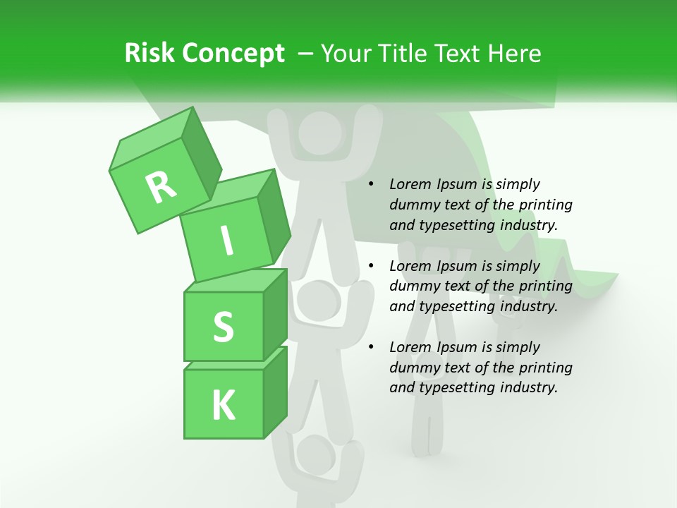 A Group Of People Holding Up A Green Arrow PowerPoint Template