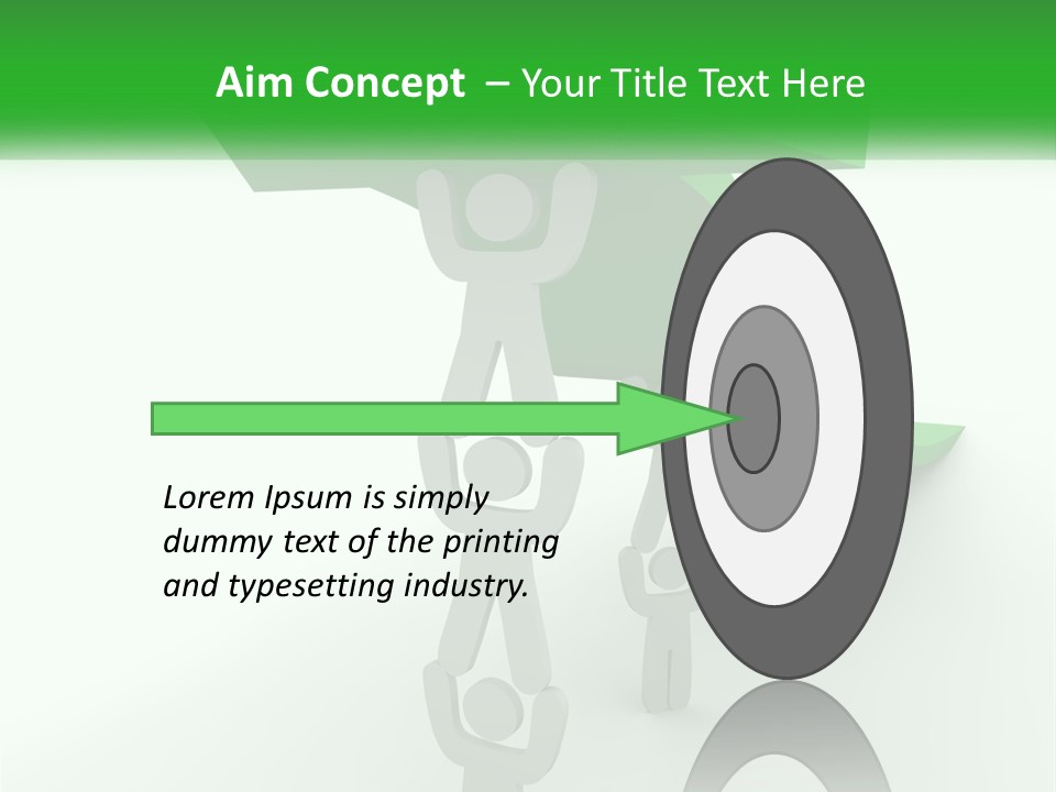 A Group Of People Holding Up A Green Arrow PowerPoint Template