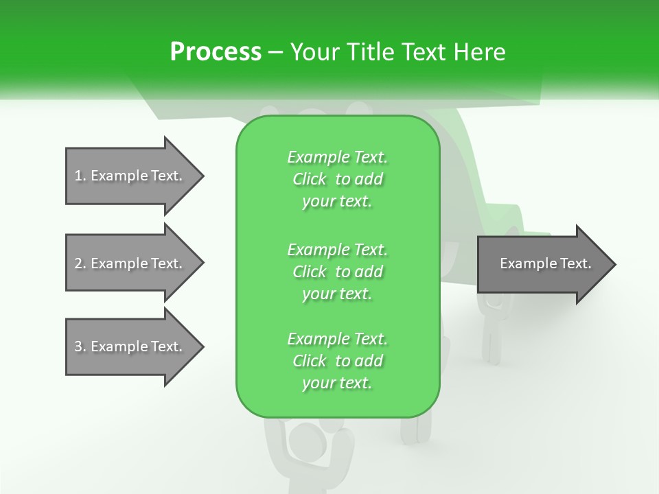 A Group Of People Holding Up A Green Arrow PowerPoint Template