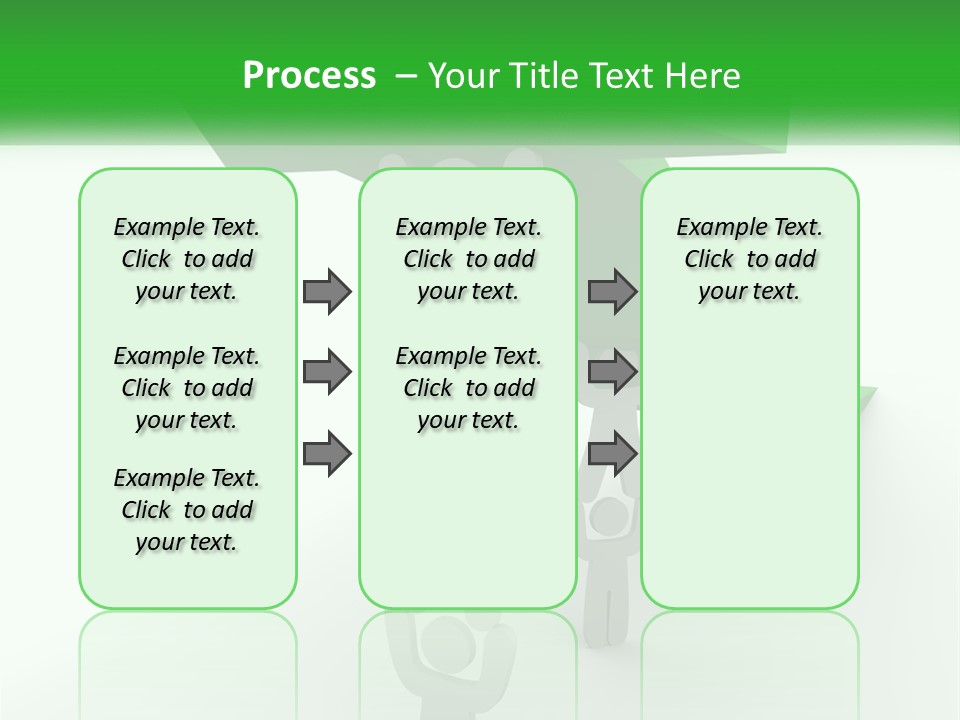 A Group Of People Holding Up A Green Arrow PowerPoint Template