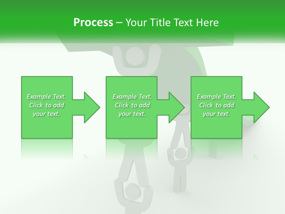 A Group Of People Holding Up A Green Arrow PowerPoint Template