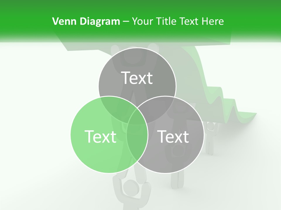 A Group Of People Holding Up A Green Arrow PowerPoint Template
