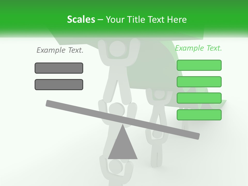 A Group Of People Holding Up A Green Arrow PowerPoint Template