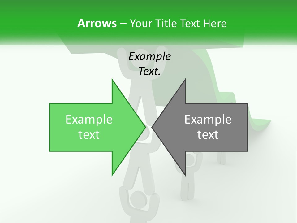 A Group Of People Holding Up A Green Arrow PowerPoint Template