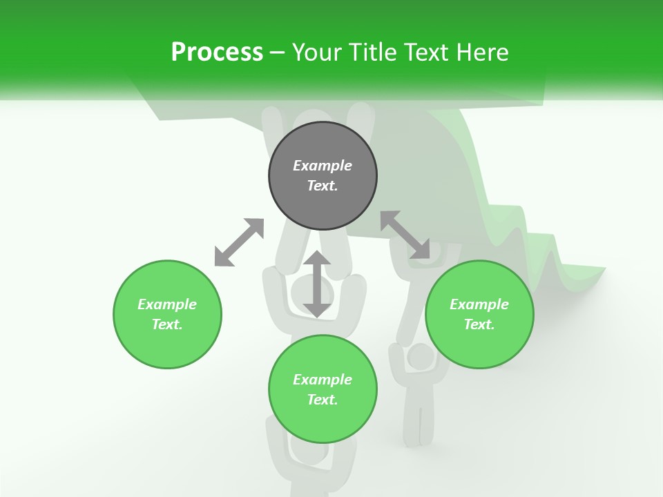 A Group Of People Holding Up A Green Arrow PowerPoint Template