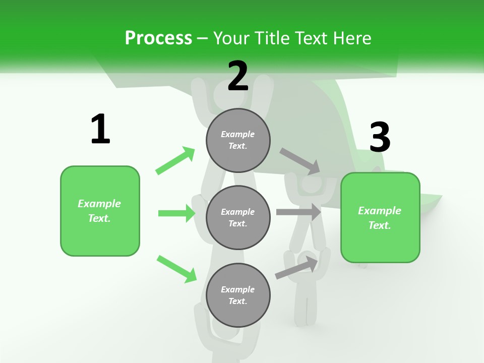 A Group Of People Holding Up A Green Arrow PowerPoint Template