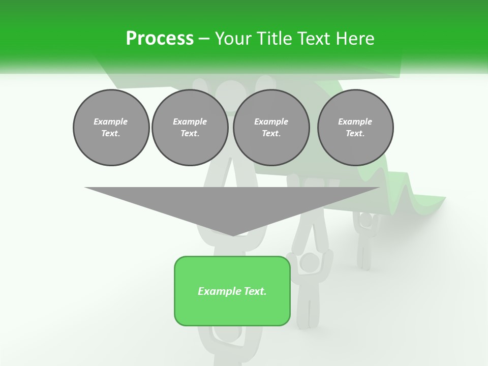 A Group Of People Holding Up A Green Arrow PowerPoint Template
