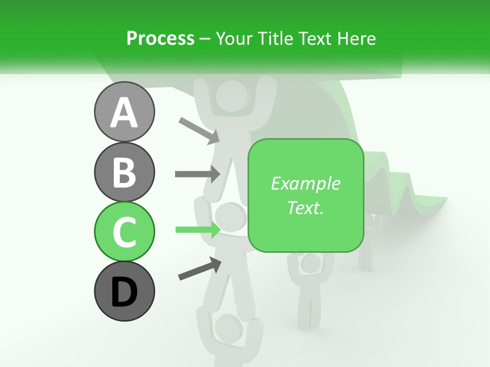 A Group Of People Holding Up A Green Arrow PowerPoint Template