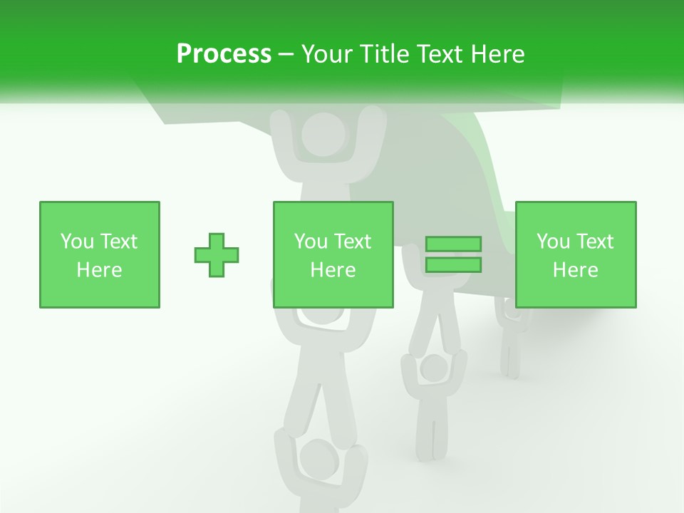 A Group Of People Holding Up A Green Arrow PowerPoint Template