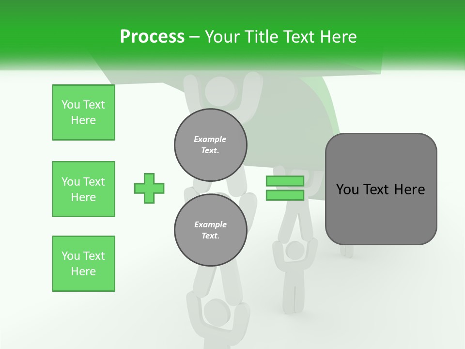 A Group Of People Holding Up A Green Arrow PowerPoint Template