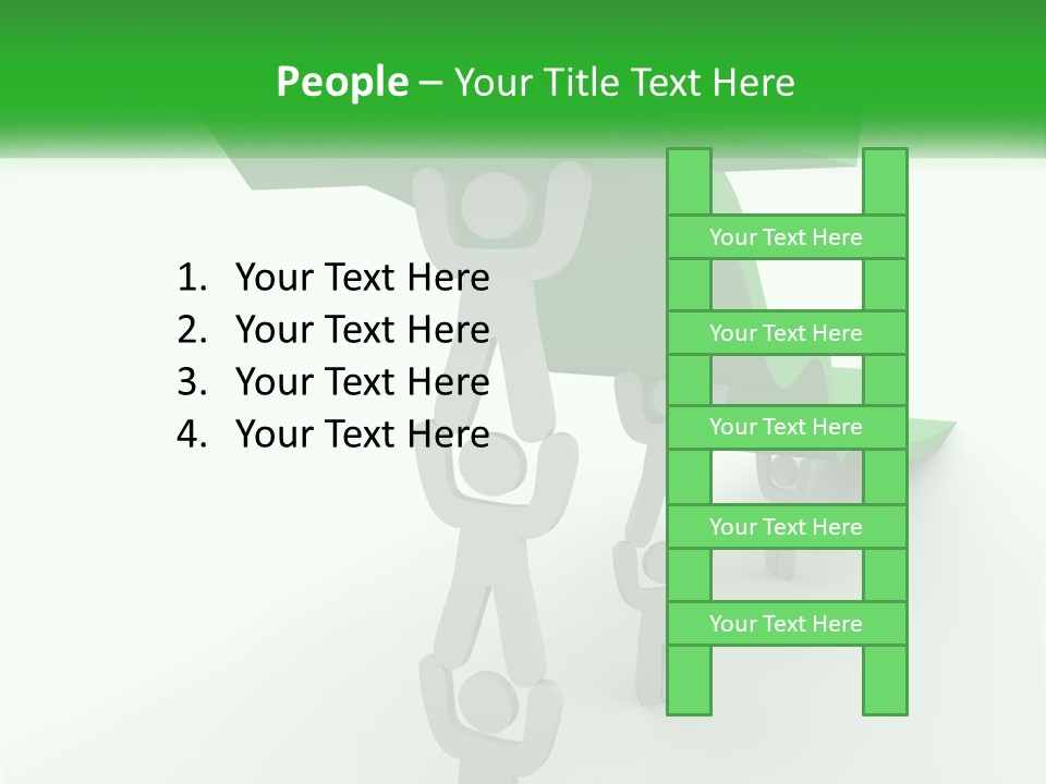 A Group Of People Holding Up A Green Arrow PowerPoint Template