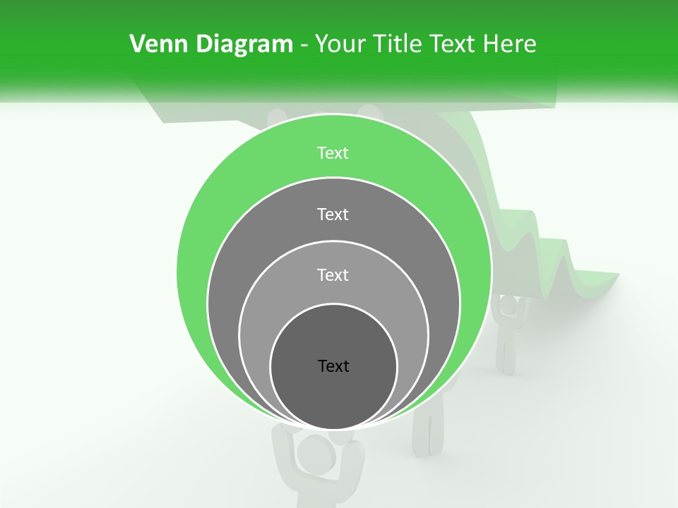 A Group Of People Holding Up A Green Arrow PowerPoint Template